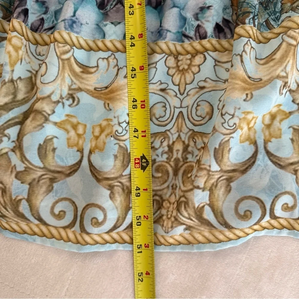 Soft Surroundings Baroque Maxi Dress Tiered floral Lined Beaded Size Medium vaca